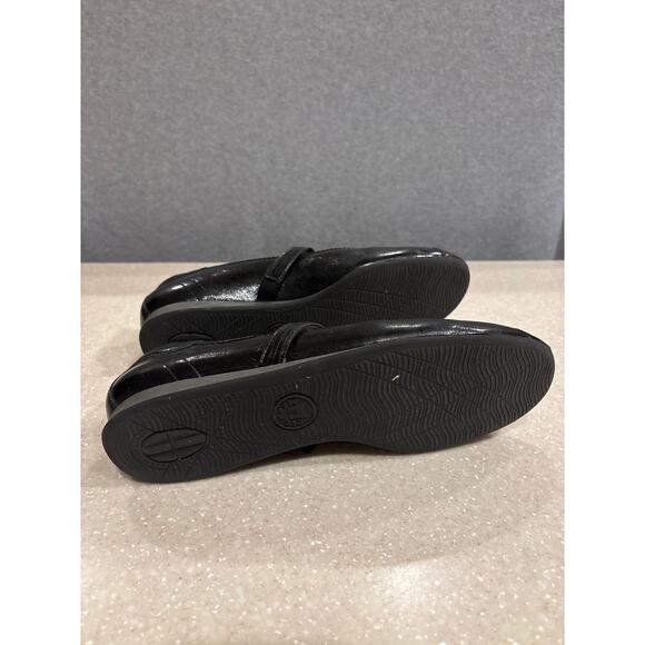 Mephisto Basilia Flat Shoes Women's Size 11 Black Leather Vernis Fripe Slip On - Picture 5 of 8